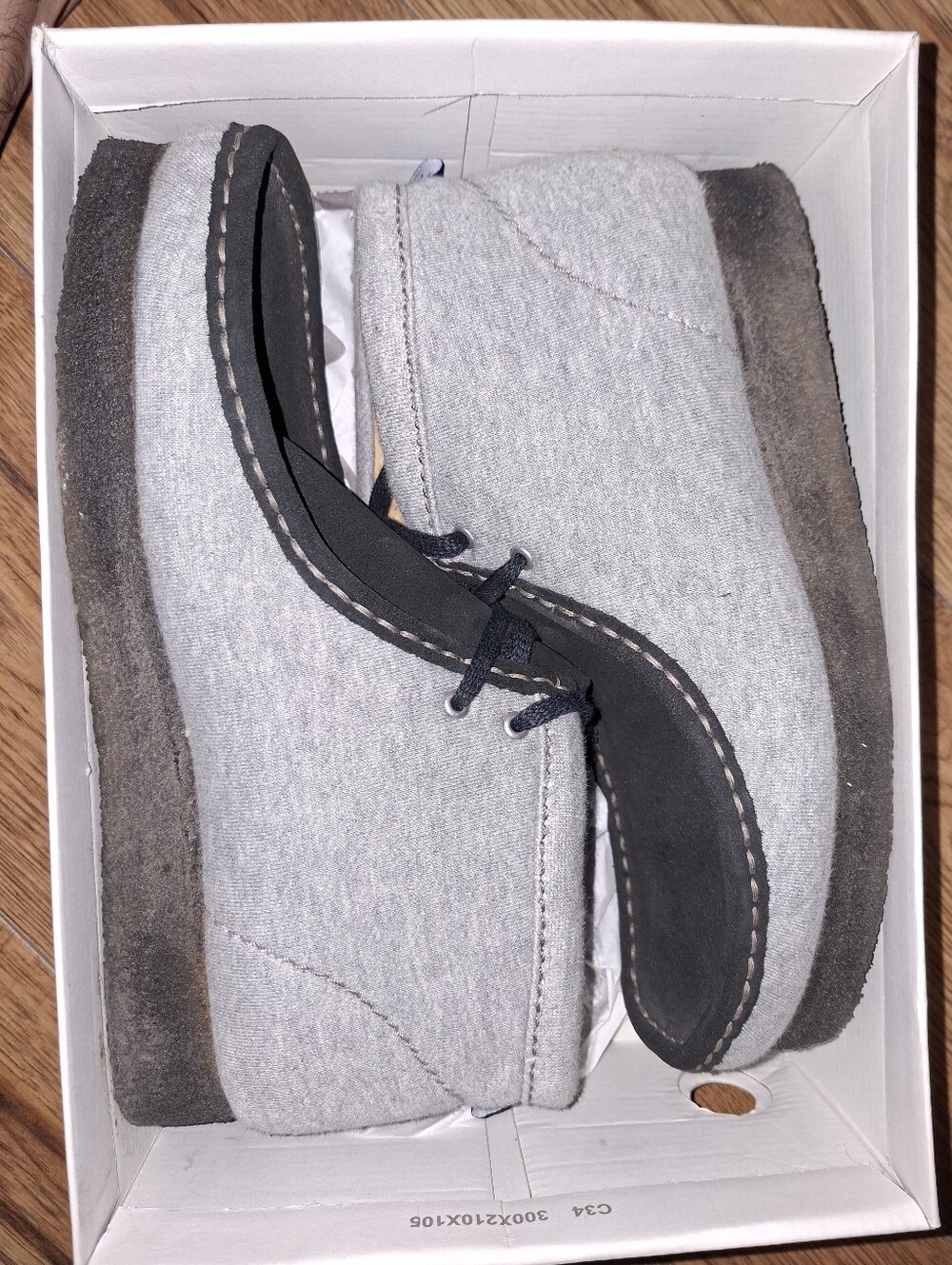 LIMITED EDITION GENTLY USED CLARKS WALLABEE LOOPWHEELER GREY BLACK